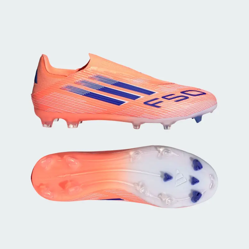 Adidas F50 League Laceless FG/MG Coral Blaze Pack shown in a main product photo