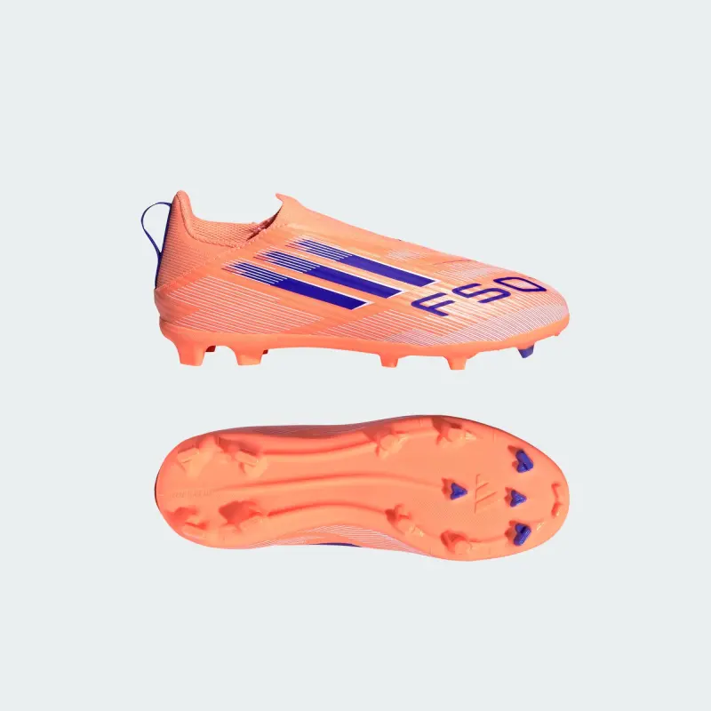 Adidas F50 League Laceless FG/MG Coral Blaze Pack (Kids) visual highlighting the main view
