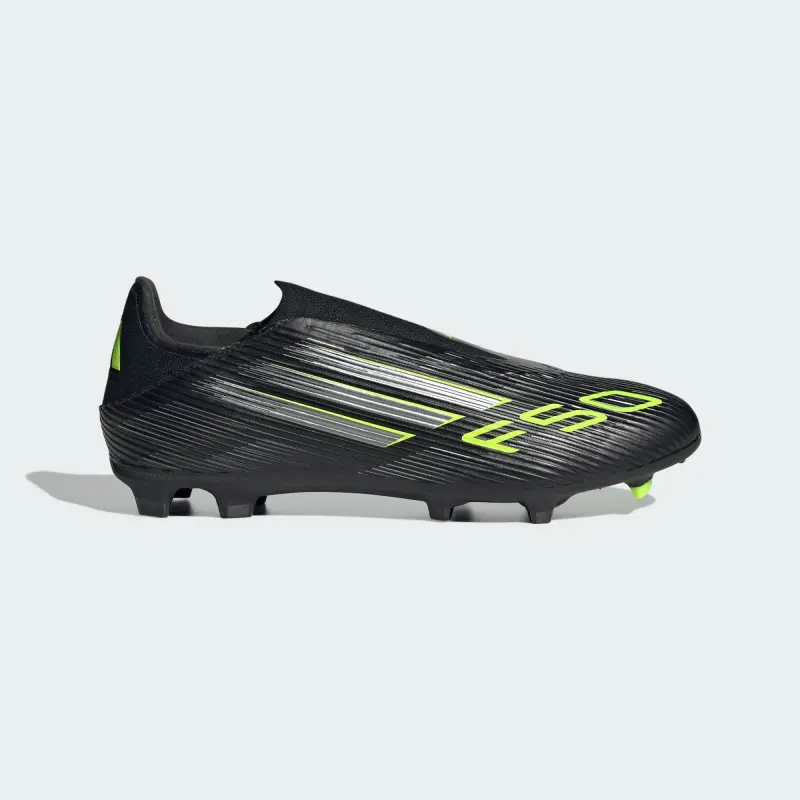 alternate product shot featuring Adidas F50 League Laceless FG/MG Electric Stealth Pack