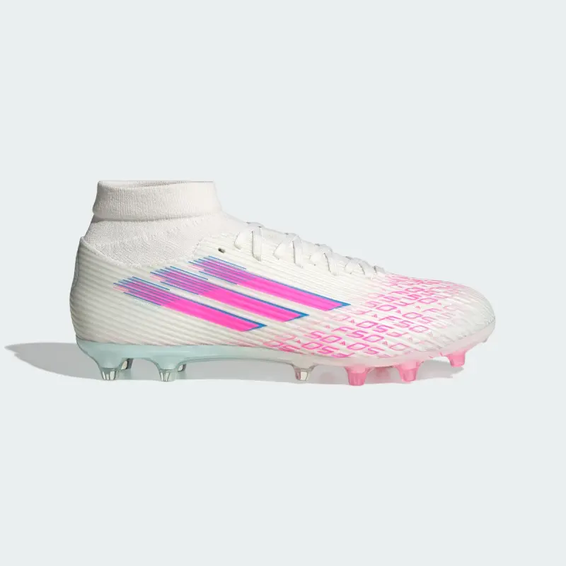 Adidas F50 League Mid-Cut FG/AG Sparkfusion White Lucid Pink (Women's) shown in a alternate product photo