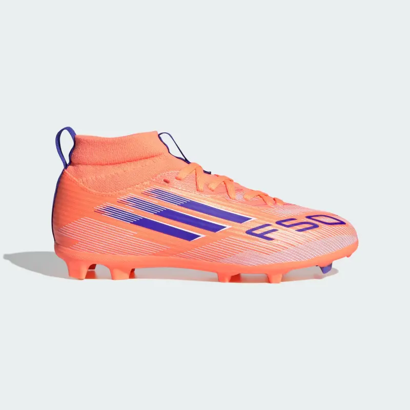 alternate product shot featuring Adidas F50 League Mid-Cut FG/MG Coral Blaze Pack (Kids)