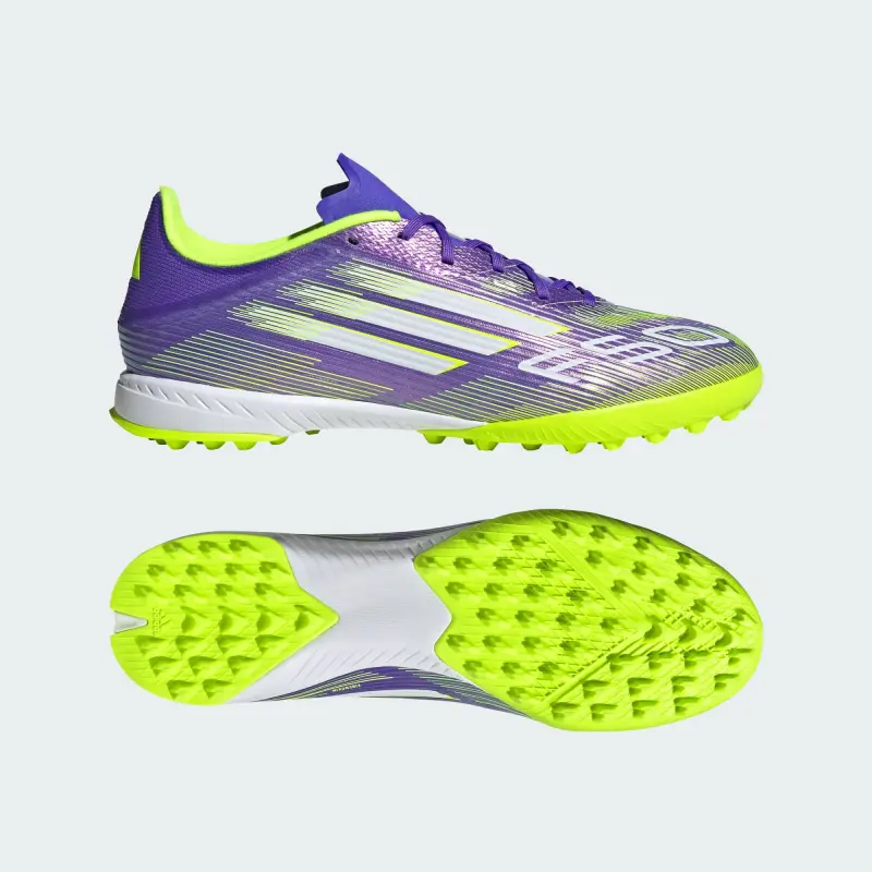 Shop image of Adidas F50 League TF Purple Rush Cloud White Lucid Lemon in main view