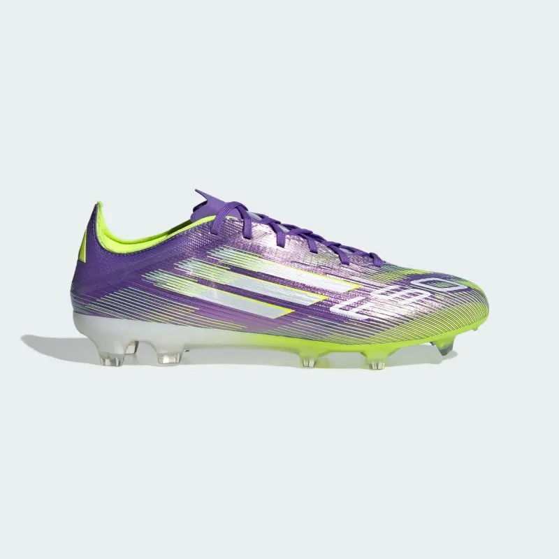 Adidas F50 Pro FG Purple Rush Cloud White Lucid Lemon visual highlighting the alternate view