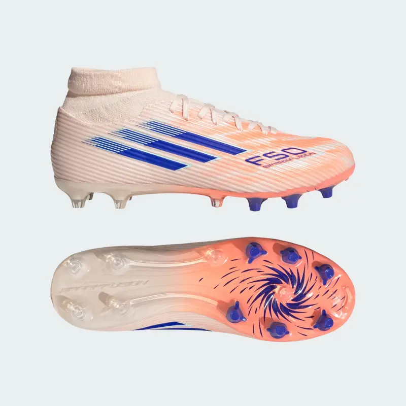 main view of Adidas F50 Sparkfusion League Mid-Cut FG/AG Coral Blaze Pack (Women's)