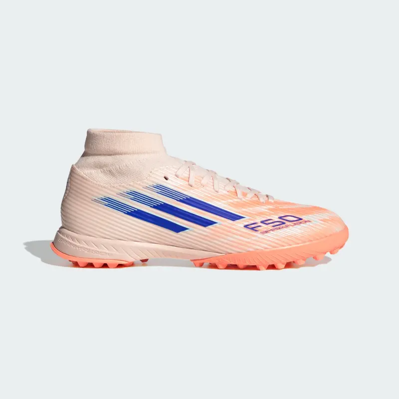 alternate photo showcasing Adidas F50 Sparkfusion League Mid-Cut TF Coral Blaze Pack (Women's)