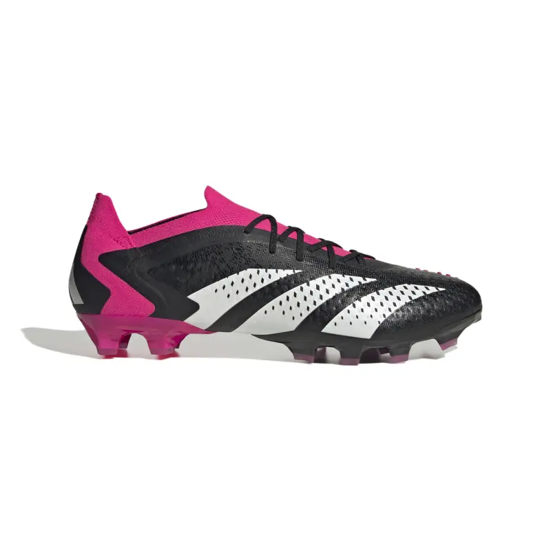 Adidas Predator Accuracy.1 Low Artificial Grass (Black/Pink) pictured from a main angle
