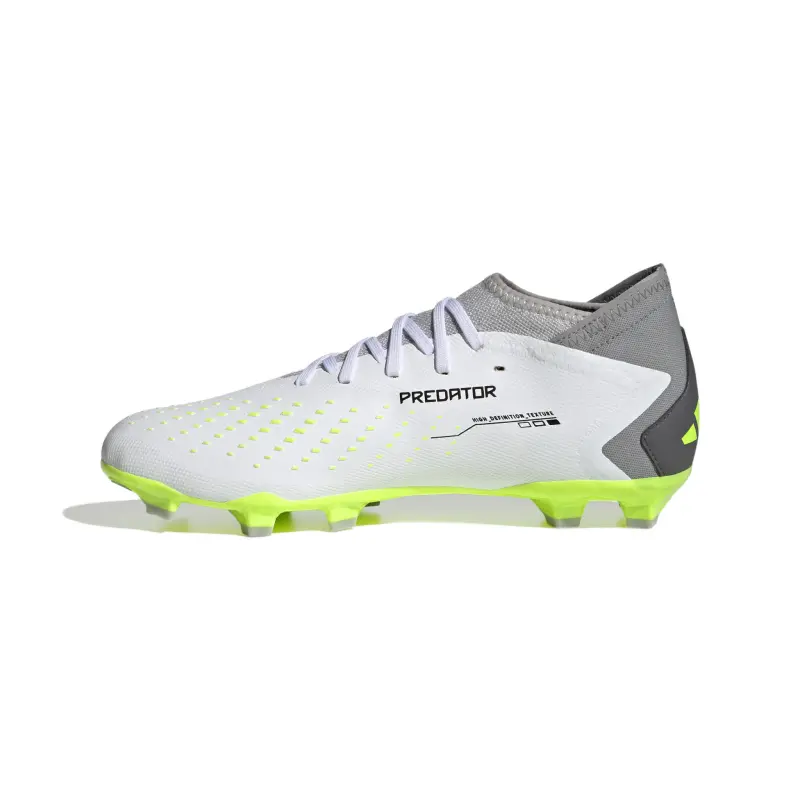 Detailed alternate image of Adidas Predator Accuracy.3 FG (White/Lime)
