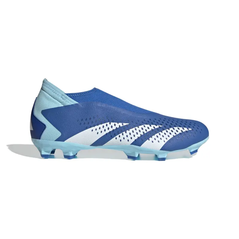 Adidas Predator Accuracy.3 Laceless FG (Blue/White) – Main Product Image Adidas Predator Accuracy.3 Laceless FG (Blue/White) pictured from a main angle