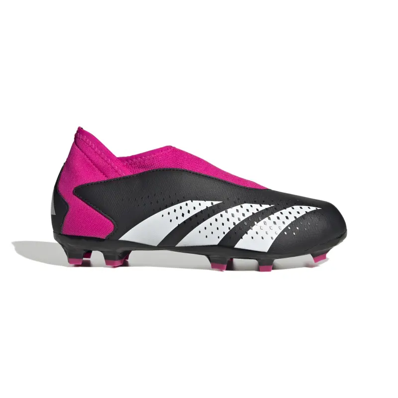 Adidas Predator Accuracy.3 Laceless FG Jr (Black/Pink) | Main Product Photo Adidas Predator Accuracy.3 Laceless FG Jr (Black/Pink) product image, main