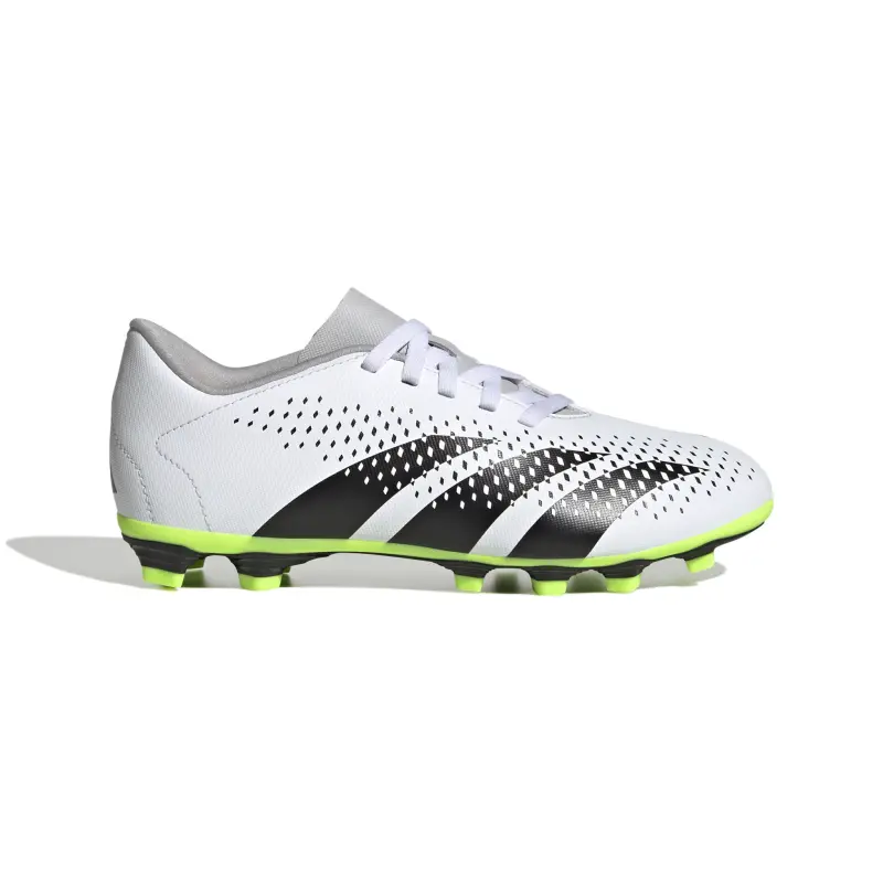 Adidas Predator Accuracy.4 FxG Jr (White/Lime) | Image 1 – Main Adidas Predator Accuracy.4 FxG Jr (White/Lime) pictured from a main angle
