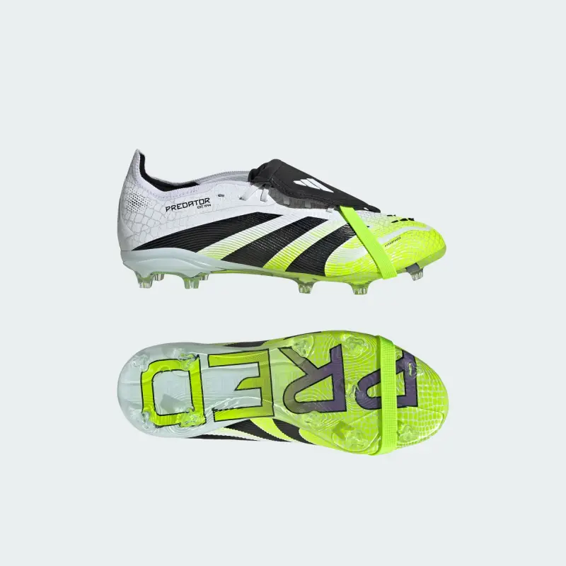 Adidas Predator Elite Fold-Over Tongue FG Cloud White Core Black Lucid Lemon (GS) – Main Detail Photo Adidas Predator Elite Fold-Over Tongue FG Cloud White Core Black Lucid Lemon (GS) displayed in a main image