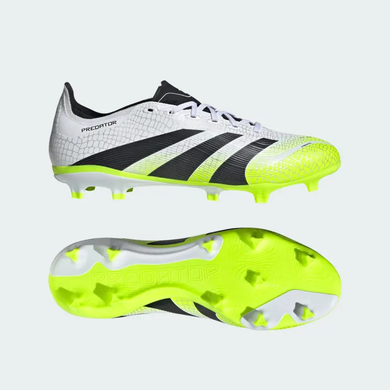 Main Image – Adidas Predator League FG/MG Cloud White Core Black Lucid Lemon Product photography of Adidas Predator League FG/MG Cloud White Core Black Lucid Lemon, main