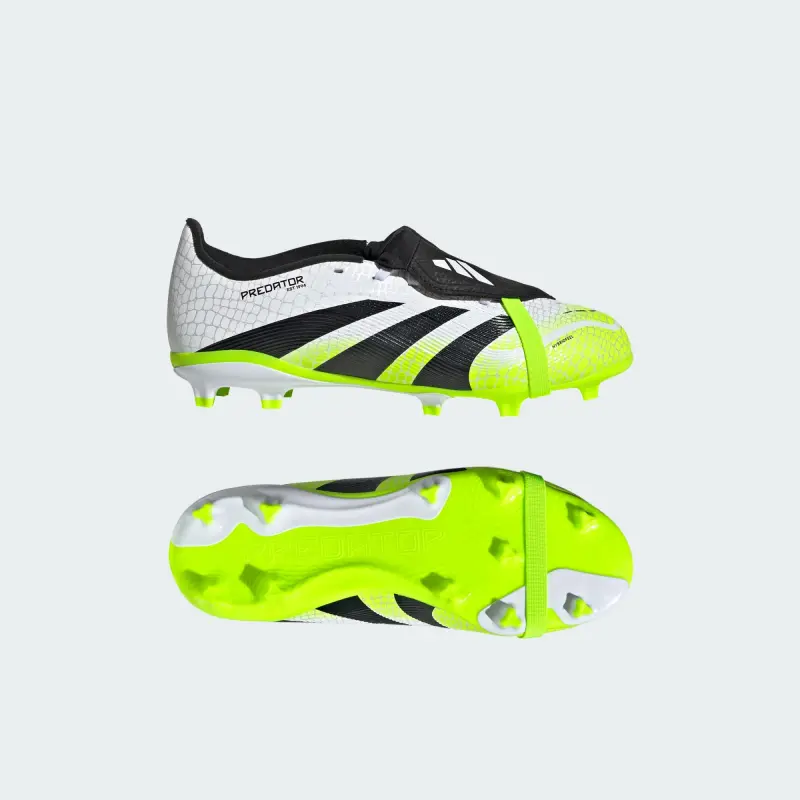 Adidas Predator League Fold-Over Tongue FG/MG Cloud White Core Black Lucid Lemon (GS) – Gallery Image 1 Adidas Predator League Fold-Over Tongue FG/MG Cloud White Core Black Lucid Lemon (GS) product image, main