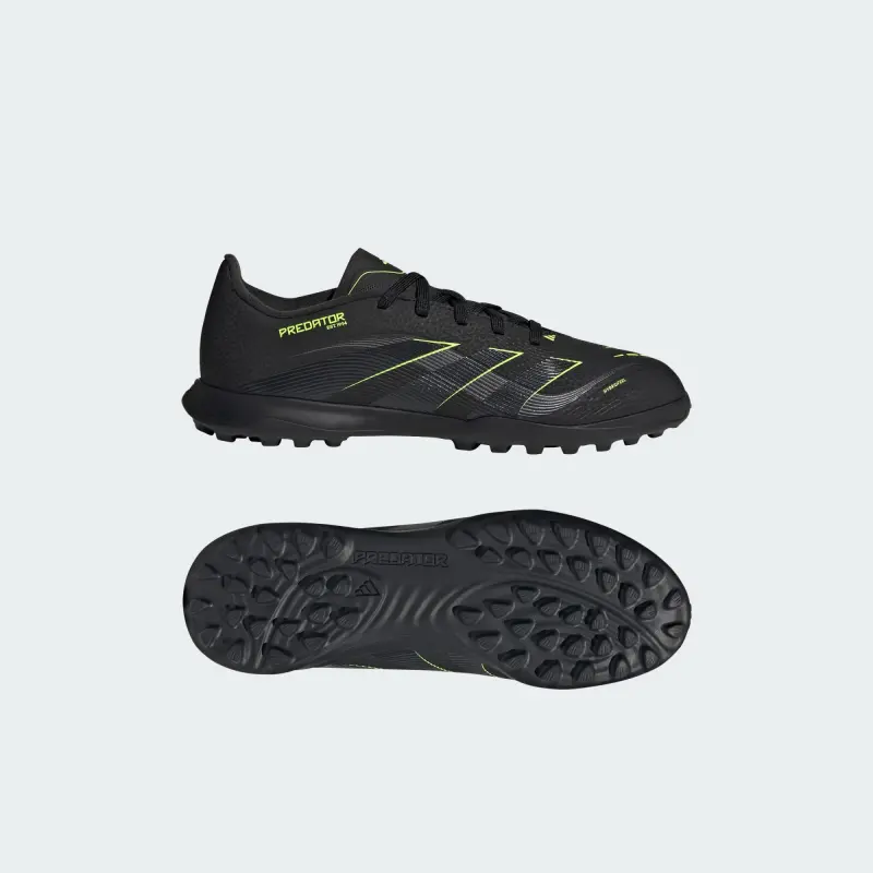Adidas Predator League Turf Core Black Carbon Lucid Lemon (GS) – Main Detail Photo Closer look at Adidas Predator League Turf Core Black Carbon Lucid Lemon (GS), main