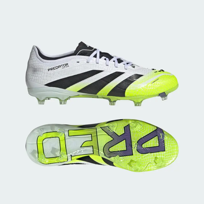 Main Product Shot | Adidas Predator Pro FG Cloud White Core Black Lucid Lemon Adidas Predator Pro FG Cloud White Core Black Lucid Lemon shown in a main product photo