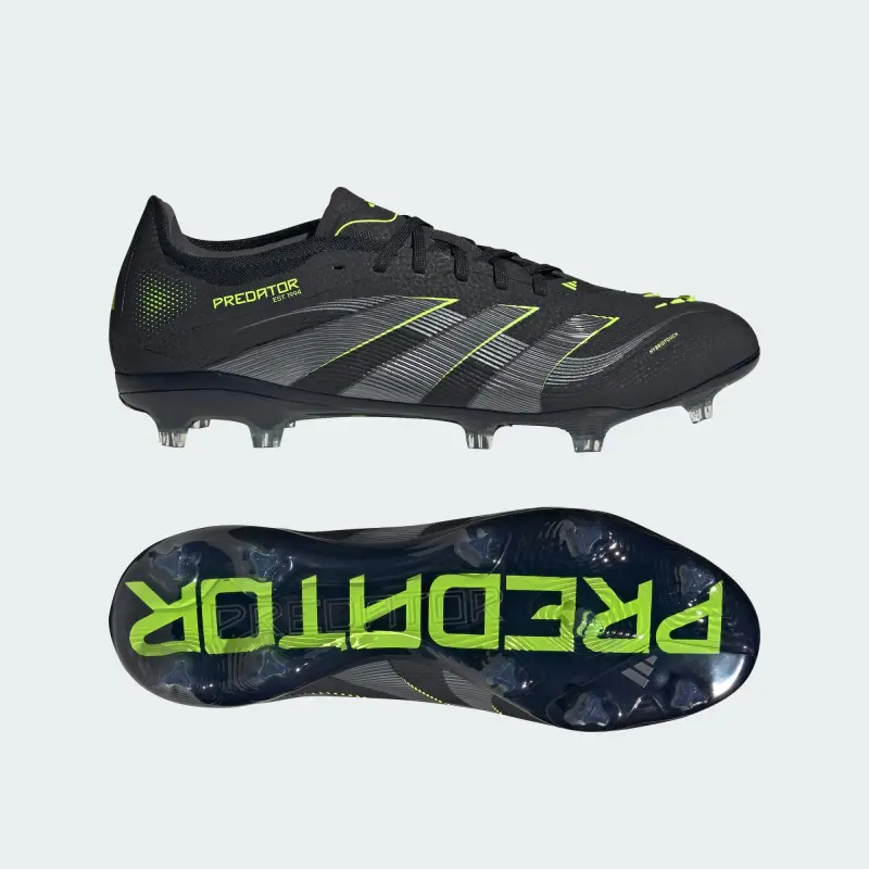 Main Product Shot | Adidas Predator Pro FG Electric Stealth Pack main view of Adidas Predator Pro FG Electric Stealth Pack