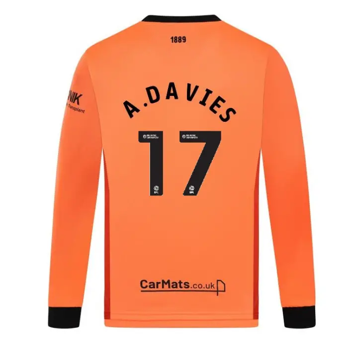 Adult GK Orange L/S Shirt 24/25 - 17 A.DAVIES visual highlighting the main view