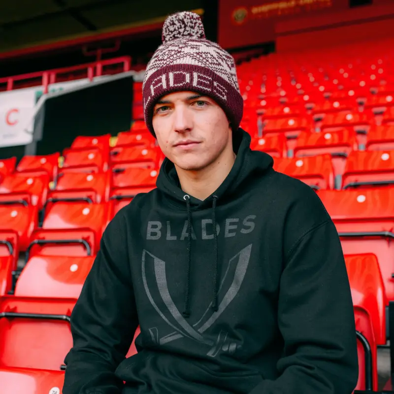 alternate view of Blades Fairisle Bobble Hat