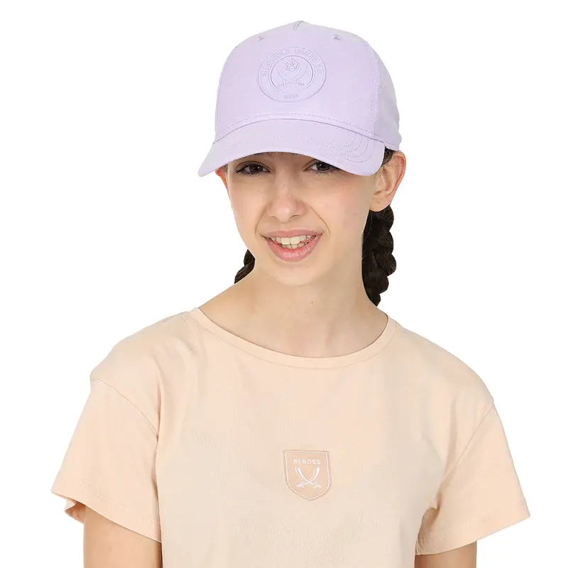 Product photography of Chambray Purple Crest Cap, alternate