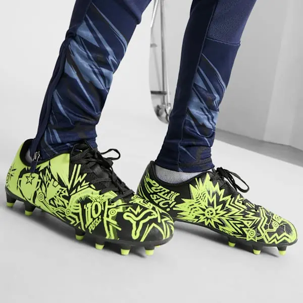 Shop image of Christian Pulisic x Puma Tacto 2 FG AG Big Kid 'CP10 Pack - Electric Lime' in alternate view