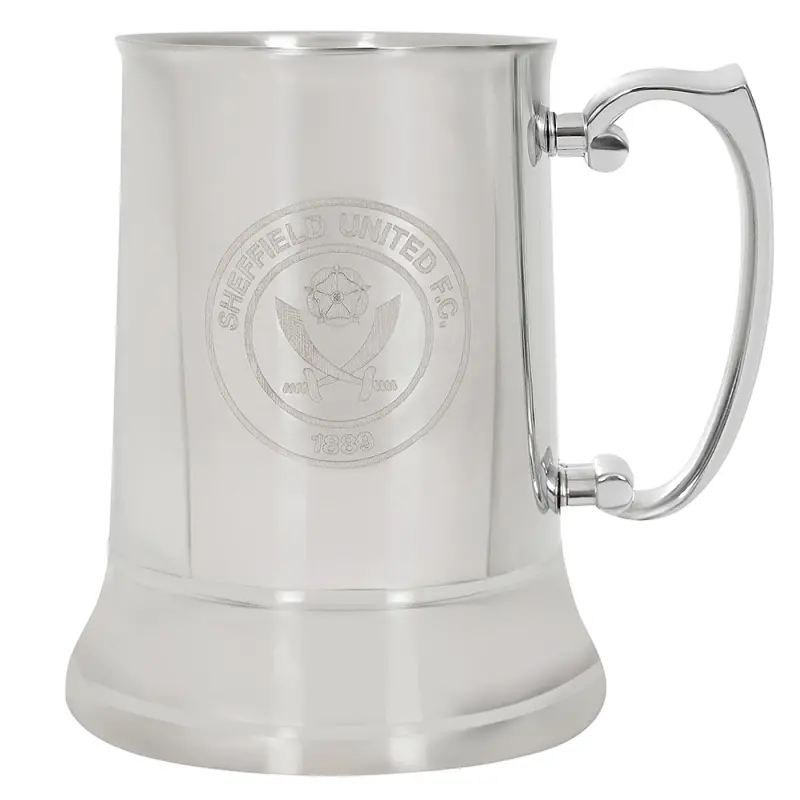 Crest Steel Tankard | Main View Crest Steel Tankard pictured from a main angle
