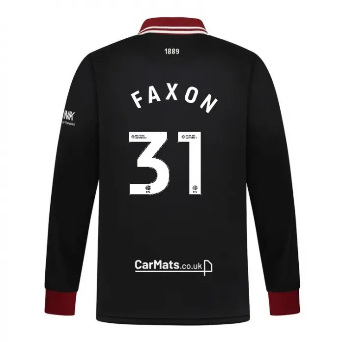 Junior GK Black L/S Shirt 24/25 - 31 FAXON pictured from a main angle