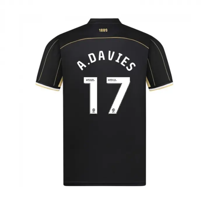 Junior GK Black S/S Shirt 25/26 - 17 A.DAVIES displayed in a main image
