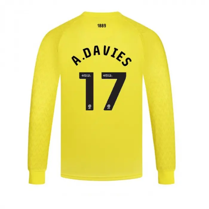 Product photography of Junior GK Yellow L/S Shirt 25/26 - 17 A.DAVIES, main