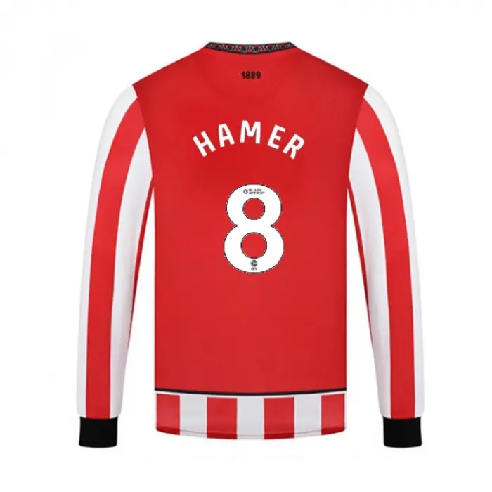 main product shot featuring Junior Home Shirt L/S 25/26 - 8 HAMER
