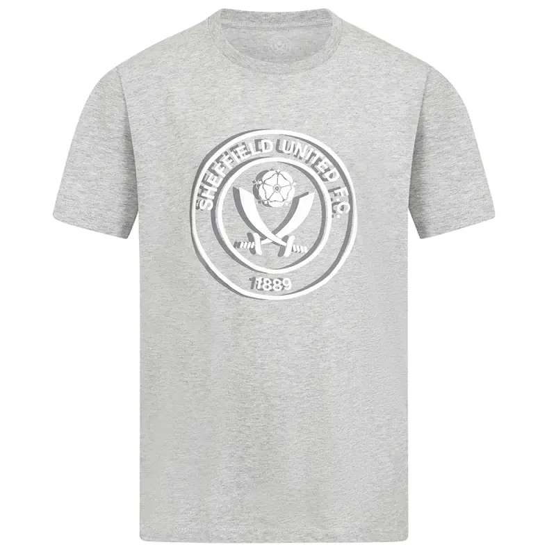 Junior Mono Crest Tee Grey pictured from a main angle