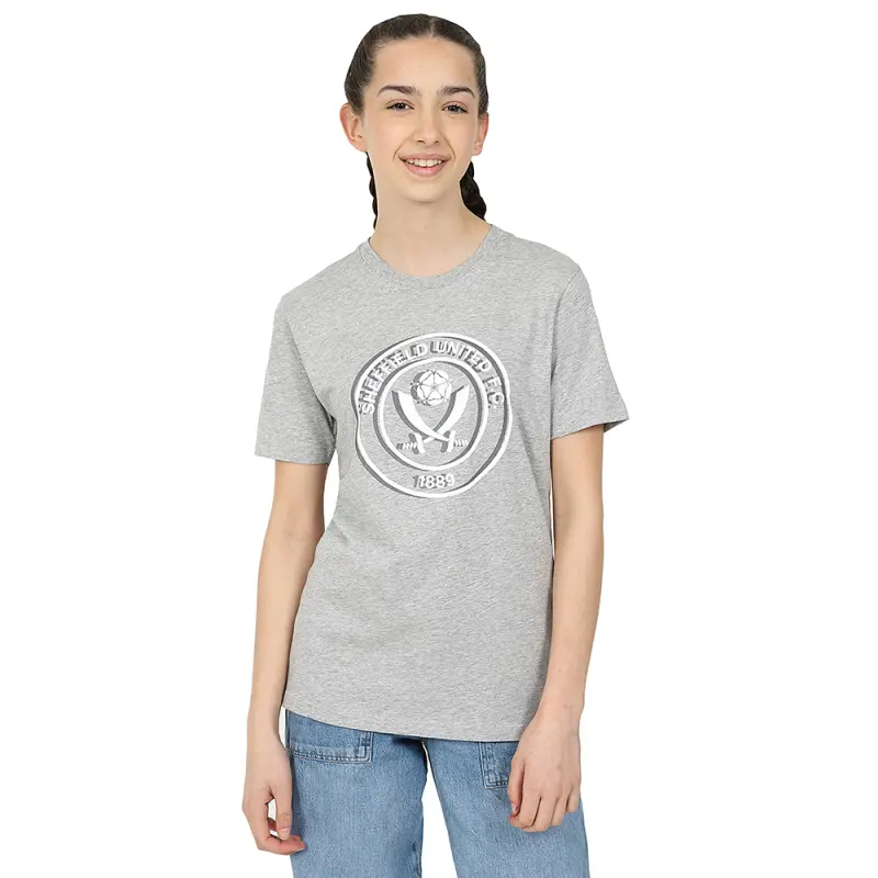 Junior Mono Crest Tee Grey pictured from a alternate angle