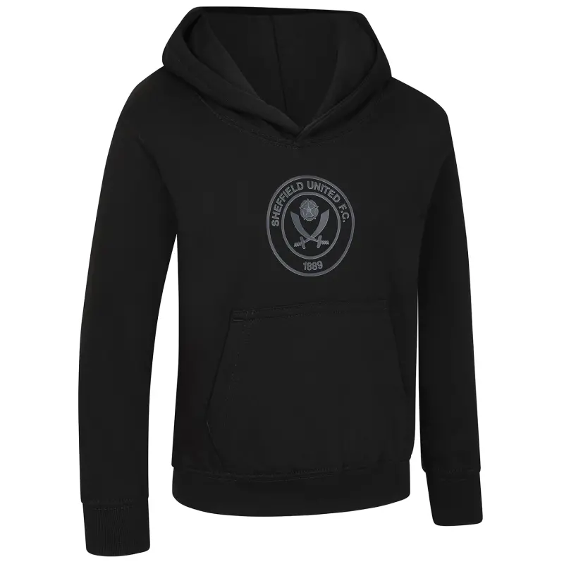 Junior Sheffield United Crest Hoody Black visual highlighting the alternate view