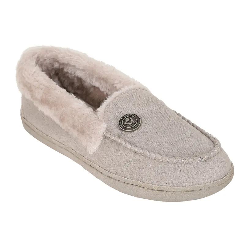 Shop image of Ladies Moccasin Slippers Grey in alternate view