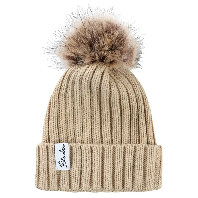 main photo showcasing Ladies Ribbed Bobble Beanie