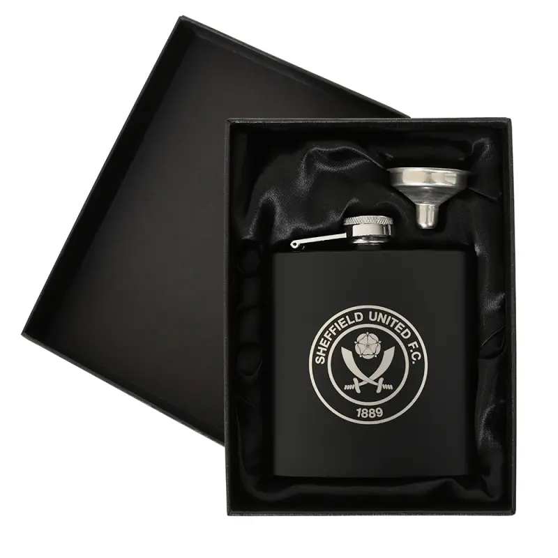 alternate view of Matte Black Hipflask