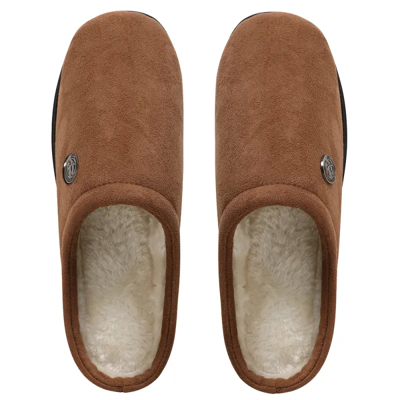 Mens Crest Mule Slipper Brown displayed in a alternate image