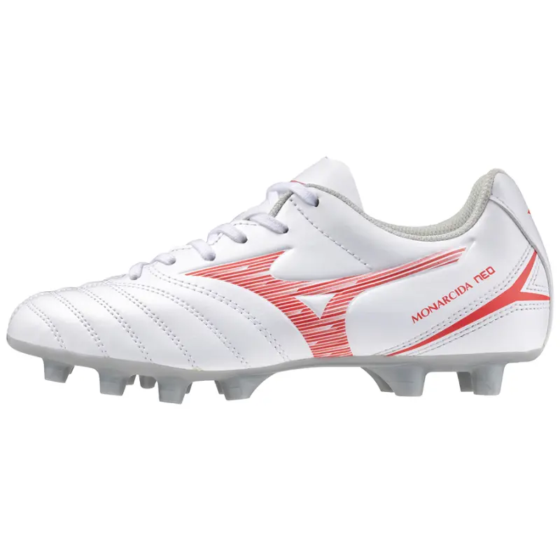 Mizuno MONARCIDA NEO III SELECT Jr White/Radiant Red – Main Detail Photo main photo showcasing Mizuno MONARCIDA NEO III SELECT Jr White/Radiant Red