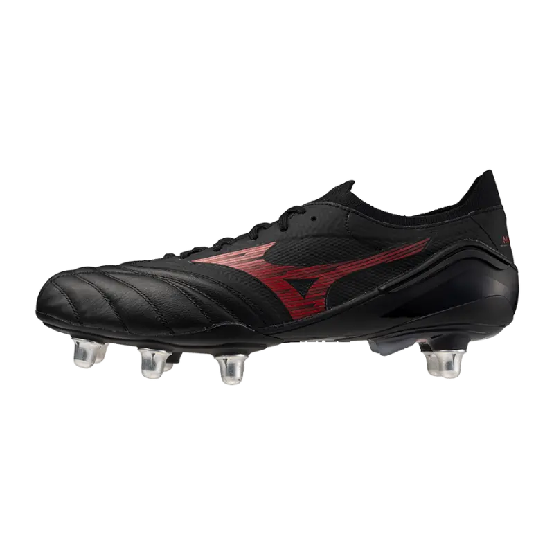 Mizuno MORELIA NEO IV BETA ELITE SI Black/MORELIA 40th Red/Black pictured from a main angle