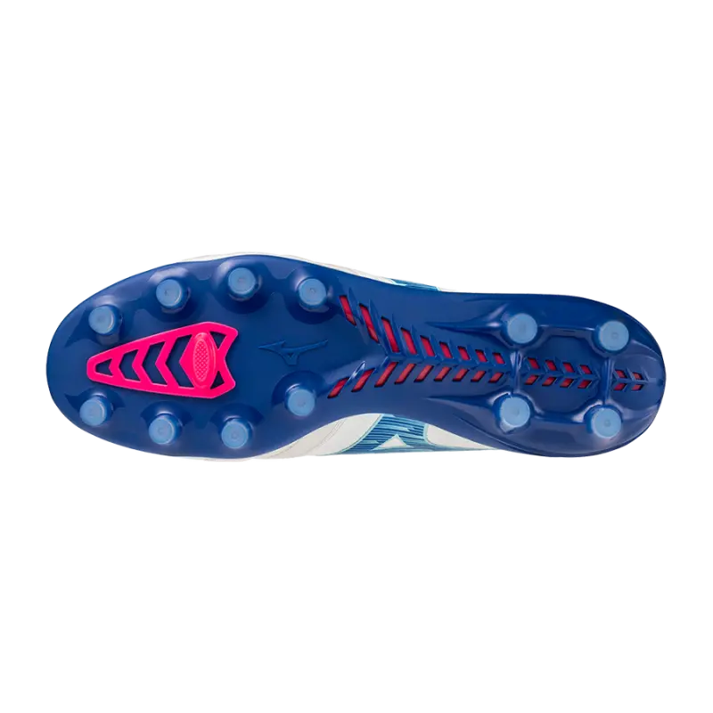 Mizuno MORELIA NEO IV BETA ELITE White/Tanager Turquoise/Pink Tetra pictured from a alternate angle
