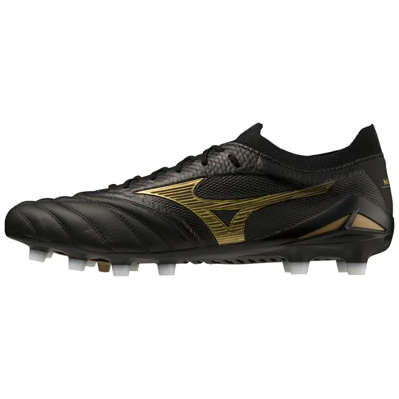 main photo showcasing Mizuno MORELIA NEO IV BETA JAPAN Black/Gold/Black