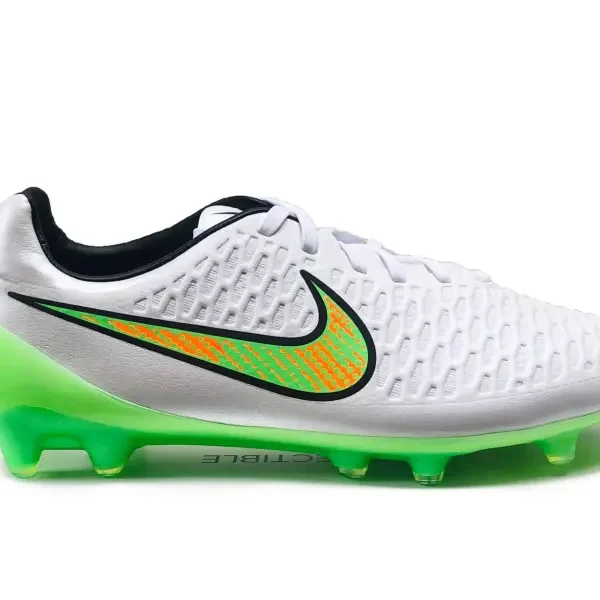 Nike Magista Opus I Shine Through Pack - White / Poison Green / Orange FG pictured from a main angle