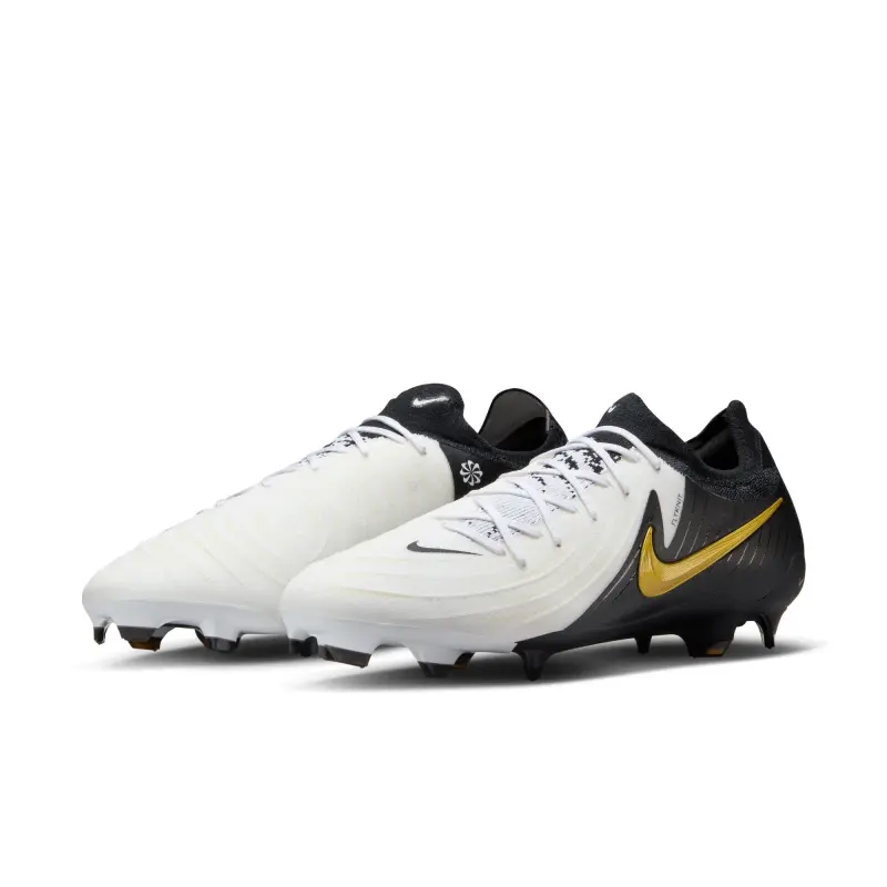 Nike Phantom GX 2 Pro FG (White/Black/Gold) visual highlighting the main view