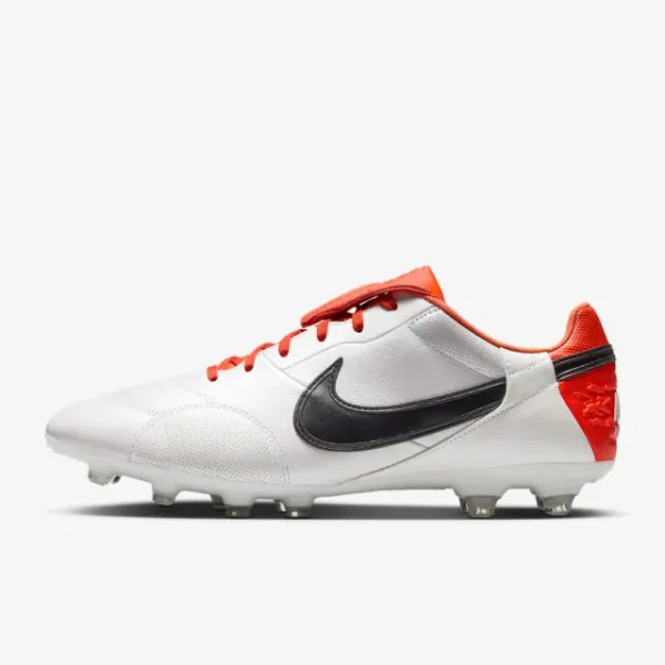 Nike Premier 3 FG White Team Orange Black visual highlighting the main view