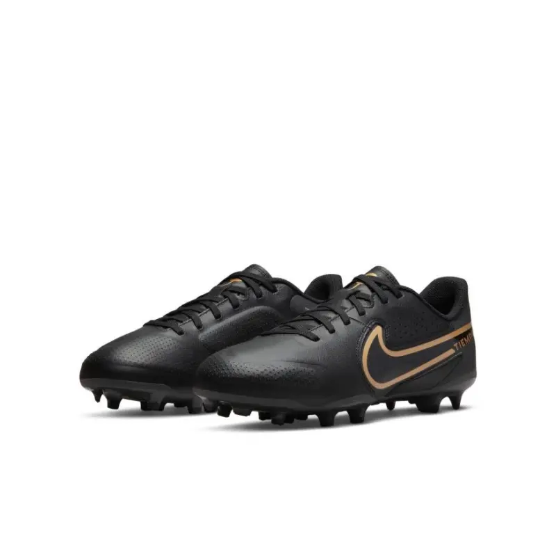 Nike Tiempo Legend 9 Academy FG/MG Jr (Black/Gold) visual highlighting the main view