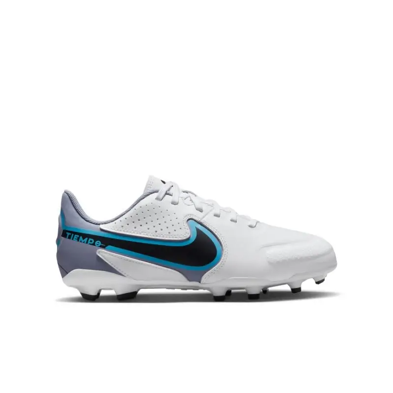 alternate photo showcasing Nike Tiempo Legend 9 Academy FG/MG Jr (White/Blue/Pink)