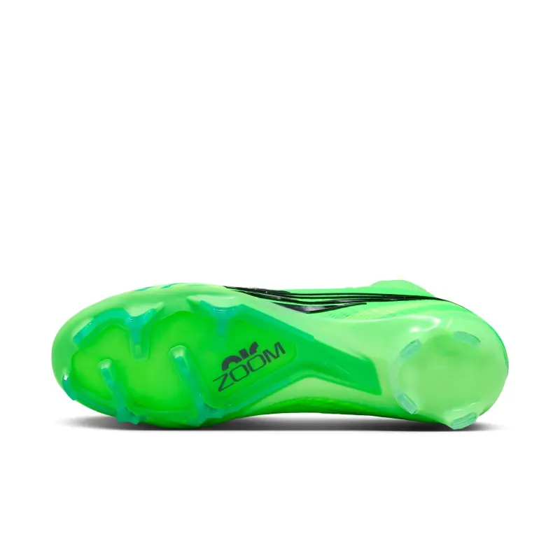 Nike Zoom Mercurial Super 9 Elite MDS FG (Lime/Black) visual highlighting the alternate view