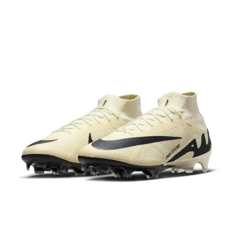 Nike Zoom Mercurial Superfly 9 Elite FG (Lemonade/Black) visual highlighting the main view