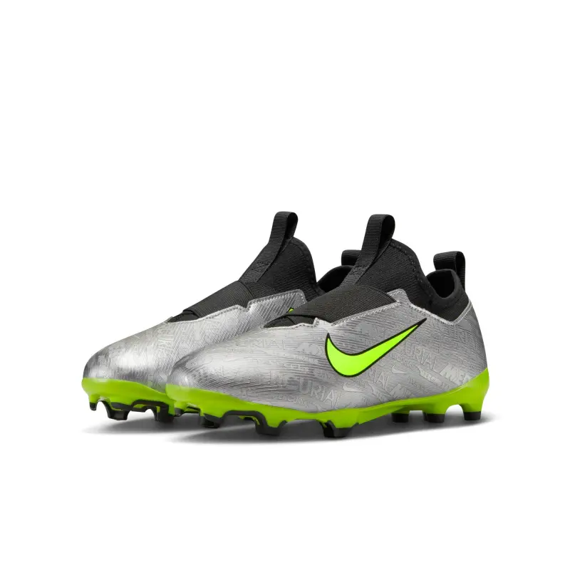 Product photography of Nike Zoom Mercurial Vapor 15 Academy XXV FG/MG Jr (Silver/Volt), main