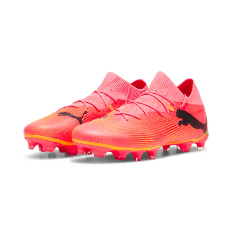 PUMA Future 7 Match FG/AG (Pink/Orange) visual highlighting the alternate view