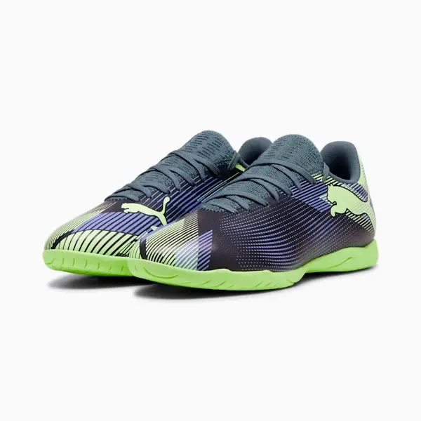 Product photography of PUMA Future 7 Play Indoor (Gray/Purple/Green), main
